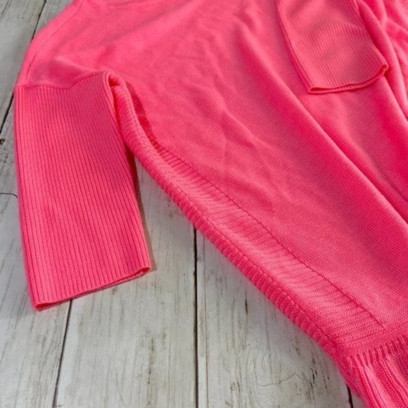Lilly Pulitzer Girl's Neon Pink Knit Ruffle 3/4 Sleeve Girls Size Large Sweater - Picture 5 of 11